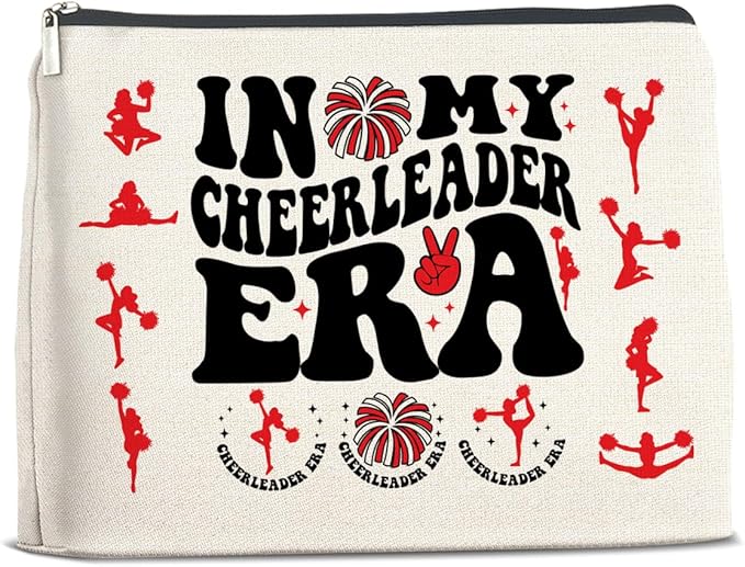 Cheerleader Gifts Makeup Bag Cheerleading Team Gifts for Women Cheerleader in My Cheerleader Era Zipper Makeup Pouch