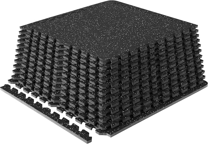 VEVOR 0.56Inch Thick Gym Floor Mats 25/12/6 Tiles