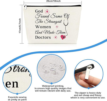 Doctor Gifts Doctor Makeup Bag for Women Doctor Thank You Appreciation Gifts Inspirational Gift for Doctor Cosmetic Bag Medical Graduation Gifts Retirement Birthday Gift for Doctor Travel Toiletry Bag