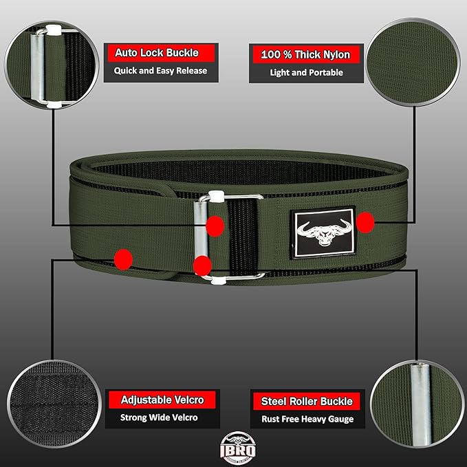 IBRO Quick Locking Premium Weight Lifting Belt - Powerlifting 4 Inch
