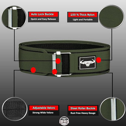 IBRO Quick Locking Premium Weight Lifting Belt - Powerlifting 4 Inch