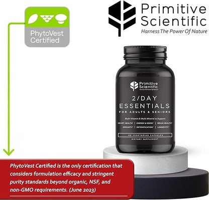 Whole Food Multivitamins for Adults & Seniors - Multivitamins for Women & Men - 2X a Day Adult Vitamins with Vitamin A, C & D3 - Natural & Sugar-Free | 60 Caps [30 Servings]