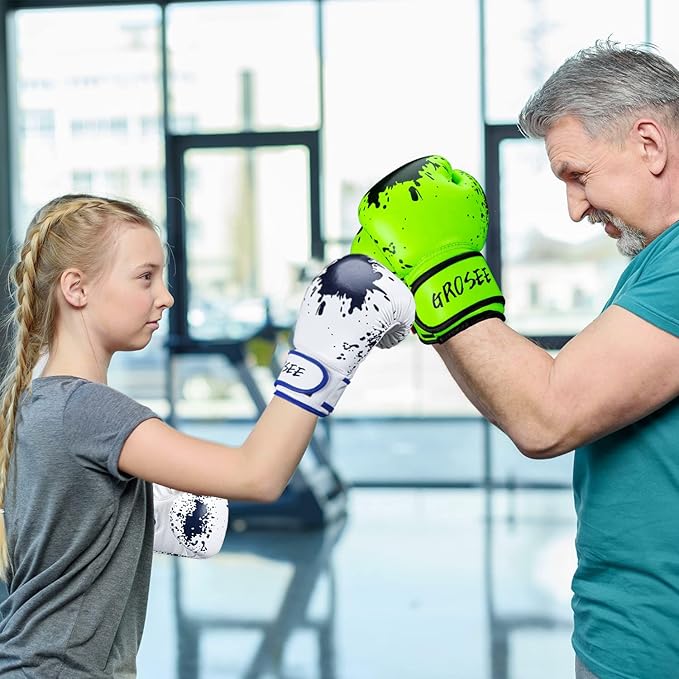Kids Boxing Glove 6oz 8oz, Youth, Boys and Girls Training Sparring Gloves for Punching Bag, Kickboxing, Muay Thai, MMA, Gift for Age 6-15 Years