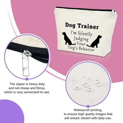 Sazuwu Dog Trainer Appreciation Makeup Bag - Thank You Gift for Dog Lovers, Coaches, Friends - Cosmetic Travel Pouch for Birthday, Christmas