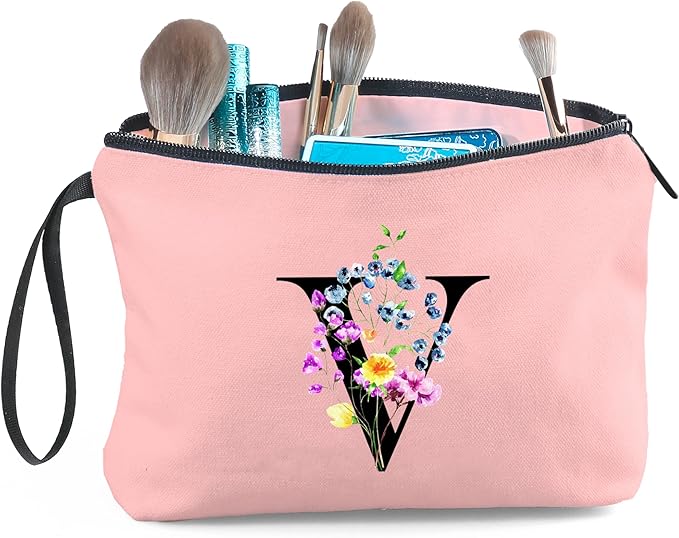SEAMOON Maid of Honor Friendship Birthday Gifts for Women Her Aunt Sister Bridesmaid Coworkers Bride Personalized Makeup Cosmetic bag with Mirror Mothers Day Christmas Graduation V