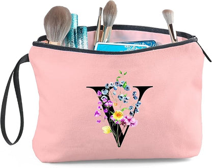 SEAMOON Maid of Honor Friendship Birthday Gifts for Women Her Aunt Sister Bridesmaid Coworkers Bride Personalized Makeup Cosmetic bag with Mirror Mothers Day Christmas Graduation V