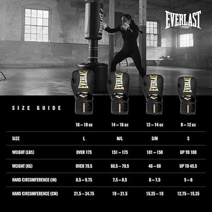 Everlast Elite 2 Boxing Gloves, Pro Training Gloves for Men and Women, Secure Fit Hook and Loop Closure & Ventilation, Heavy Bag & Speedbag Training.