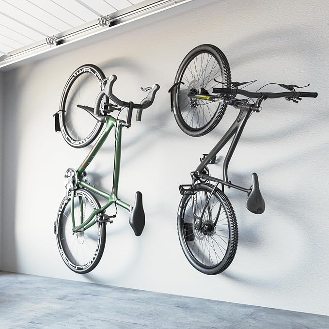 MONTEK Swivel Bike Wall Mount, Bike Hangers for Garage, Wall Mount Bike Rack, Space Saving Wall Bike Rack, Vertical Bike Rack Holds up to 66lbs,2 Pack