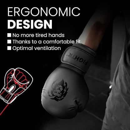 FIGHTR® Boxing Gloves - Maximum Protection & Stability | Boxing Gloves for Boxing, MMA, Muay Thai & Kickboxing | Sizes 8-16 oz, Includes Carry Bag