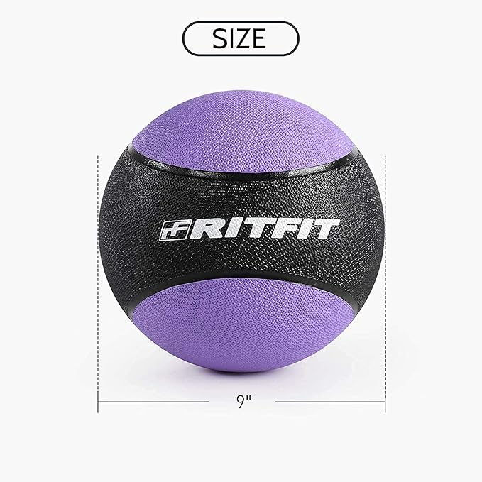 RitFit Weighted Medicine Ball - Non-Slip Rubber Shell