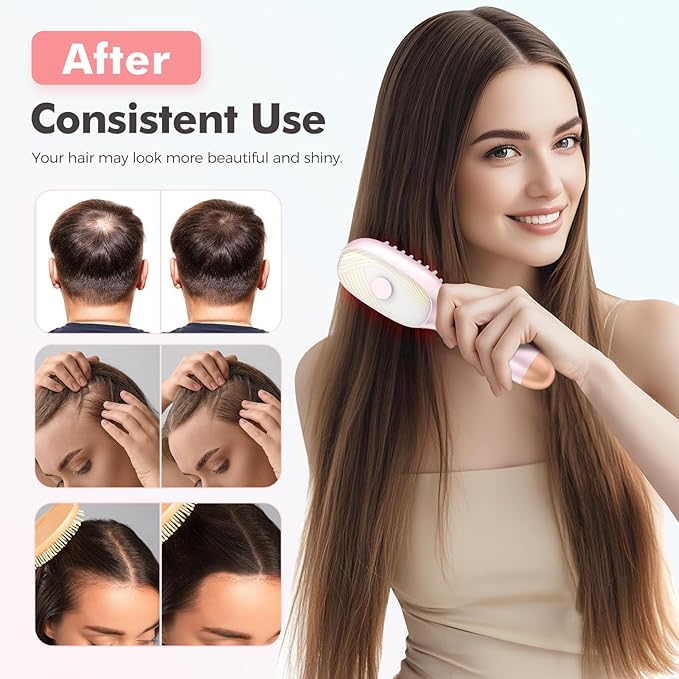 Rechargeable 3-in-1 Scalp Massager Nano Mist Hair Oil Applicator Brush with Cooling Vibration & Hydrating Design | Effortless Detangling, Soothing Relaxation for All Hair Types