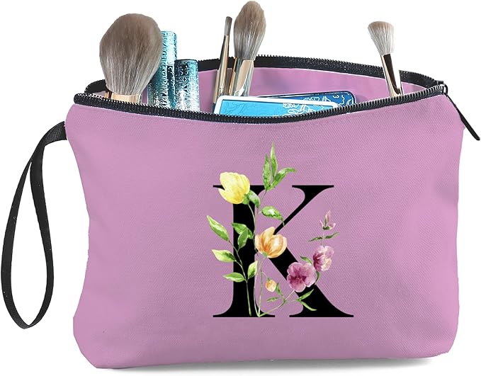 SEAMOON Birthday Thank You Appreciation Monogrammed Gifts for Mom Aunt Teacher Sister Friend Coworkers Bride Bridesmaid Makeup Cosmetic Bag with Mirror Mothers Day Christmas Graduation K