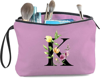 SEAMOON Birthday Thank You Appreciation Monogrammed Gifts for Mom Aunt Teacher Sister Friend Coworkers Bride Bridesmaid Makeup Cosmetic Bag with Mirror Mothers Day Christmas Graduation K