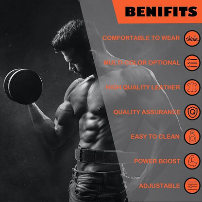 9mm Leather Fitness Weight Lifting Belt for Women&Men 4 Inches