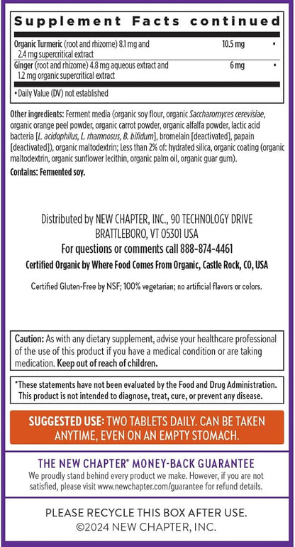 New Chapter Men's Multivitamin Advanced Formula for Stress, Brain, Immune, Heart & Energy Support, Higher Levels of Whole-Food Fermented Essential Nutrients for Men + Selenium + B Vitamins, 120 ct