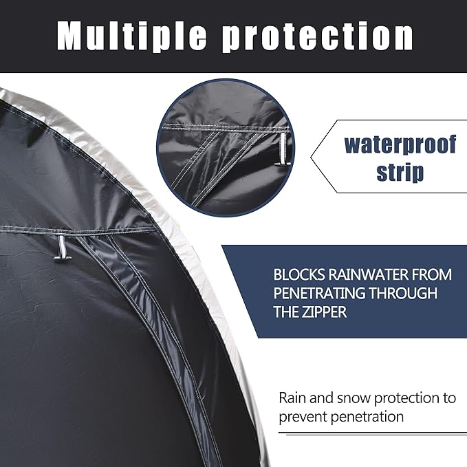 Outdoor Bike Covers Storage Shed Tent,Outdoor Portable Bicycle Storage Sheds,210D Oxford Thick Waterproof Fabric,Bike Covers Shelter for Motorcycle,Garden Tools,Toys,Lawn Mower(L-Black)…