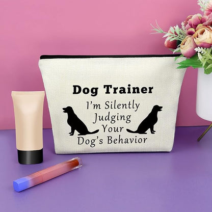 Sazuwu Dog Trainer Appreciation Makeup Bag - Thank You Gift for Dog Lovers, Coaches, Friends - Cosmetic Travel Pouch for Birthday, Christmas