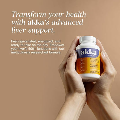 AKKA Premium Liver Cleanse Detox & Repair Superbiotic: Liver Detox, Regeneration, & Restoration Liver Support Supplement with Bioavailable Pasteurized Akkermansia | Vitality | Metabolism | Immunity