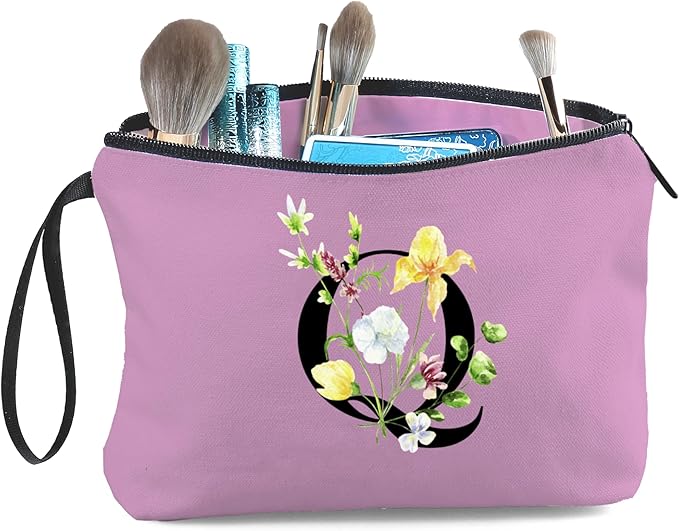 SEAMOON Birthday Thank You Appreciation Monogrammed Gifts for Mom Aunt Teacher Sister Friend Coworkers Bride Bridesmaid Makeup Cosmetic Bag with Mirror Mothers Day Christmas Graduation Q