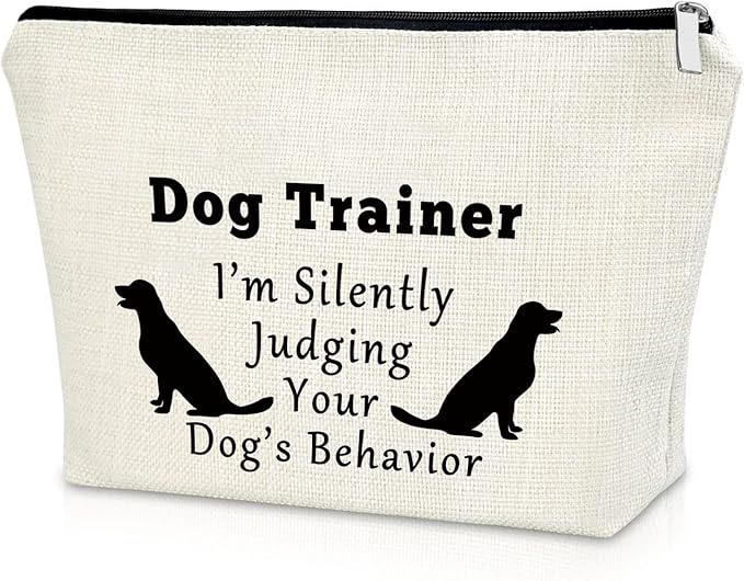 Sazuwu Dog Trainer Appreciation Makeup Bag - Thank You Gift for Dog Lovers, Coaches, Friends - Cosmetic Travel Pouch for Birthday, Christmas