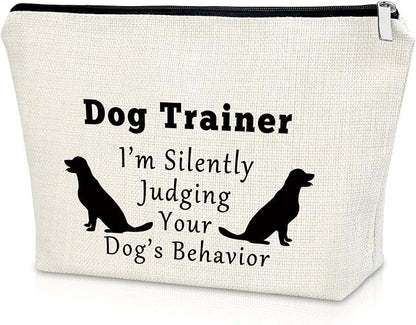 Sazuwu Dog Trainer Appreciation Makeup Bag - Thank You Gift for Dog Lovers, Coaches, Friends - Cosmetic Travel Pouch for Birthday, Christmas