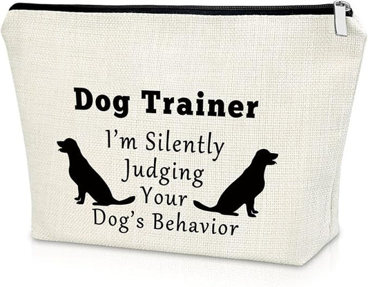 Sazuwu Dog Trainer Appreciation Makeup Bag - Thank You Gift for Dog Lovers, Coaches, Friends - Cosmetic Travel Pouch for Birthday, Christmas