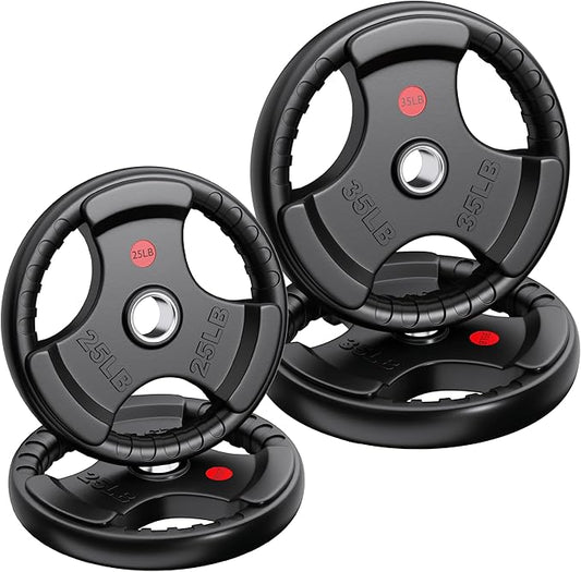 XDDIAS Rubber Weight Plates 2-Inch Olympic Grip Plate 10LB-45LB