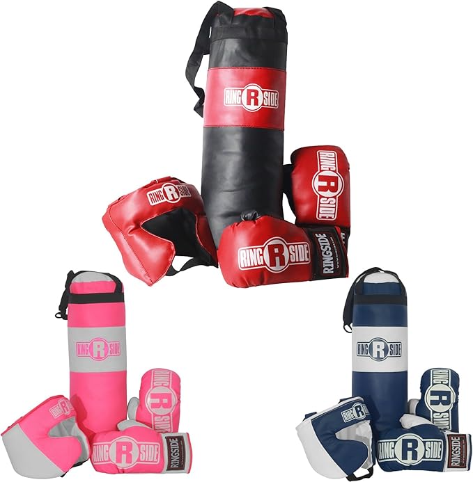Ringside Kids Boxing Set (2-5 Year Old), Assortment with Punching Bag, Gloves, and Headgear for Boxing, MMA, Muay Thai, and Kickboxing, Youth Sports Set for Boys and Girls, Black