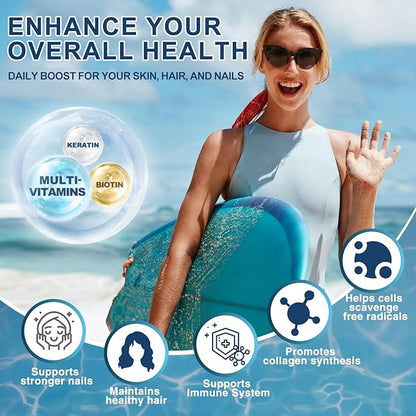 ZEBORA Marine Collagen Peptides Powder with Hyaluronic Acid, Keratin - Wild Caught Hydrolyzed Fish Collagen with Multivitamins - Support Skin Hair Nail Joints, Keto Friendly, 35 Servings