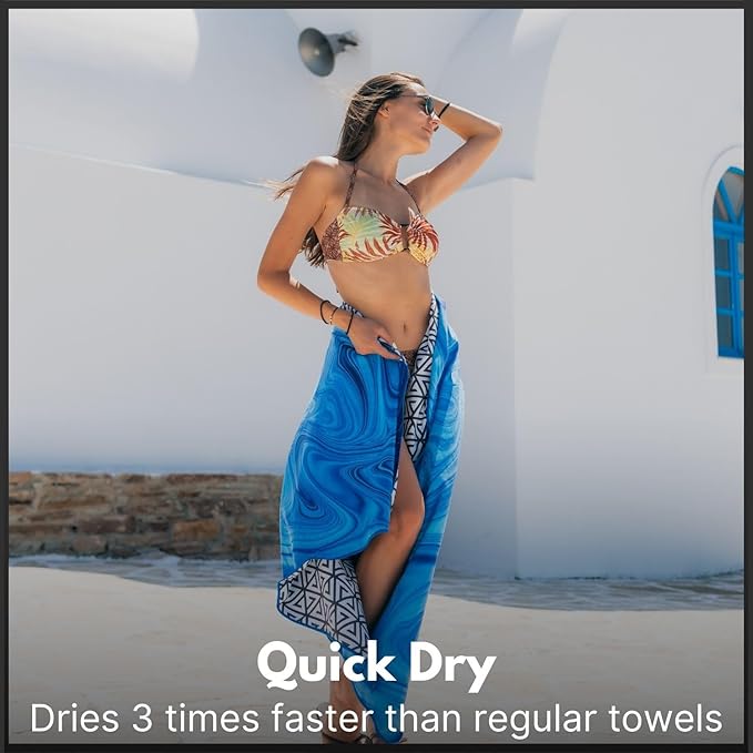 ECCOSOPHY Microfiber Beach Towel - Sand Free Towels 71x35 in