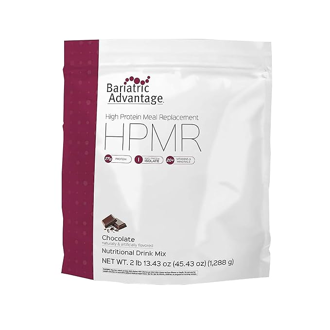 Bariatric Advantage High Protein Meal Replacement Drink Mix, Protein Powder Whey Isolate for Gastric Bypass and Sleeve Gastrectomy Patients, 27g Protein, Lactose Free - Chocolate - 28 Servings