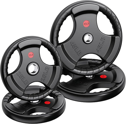 XDDIAS Rubber Weight Plates 2-Inch Olympic Grip Plate 10LB-45LB