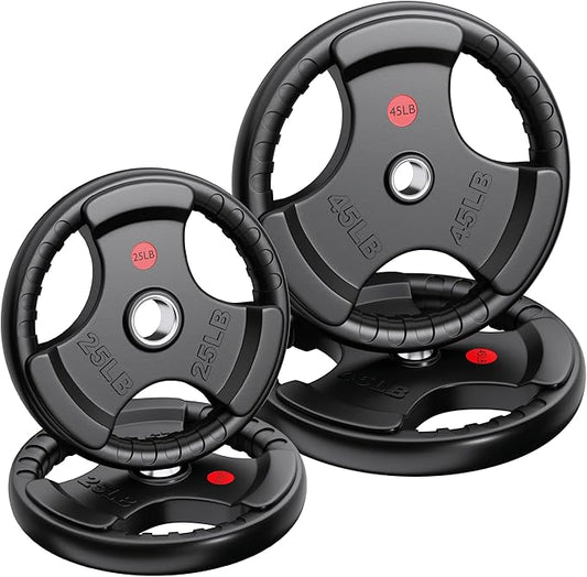 XDDIAS Rubber Weight Plates 2-Inch Olympic Grip Plate 10LB-45LB
