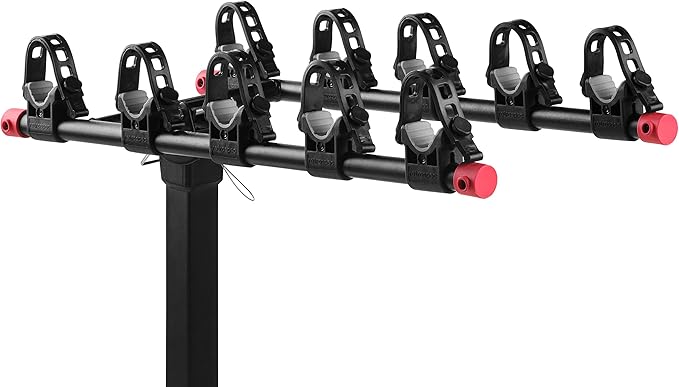 Retrospec Lenox 2-5 - Bike Hitch Rack for Cars, Trucks, SUVs with 2” Hitch | Foldable Steel Frame with Anti-Rattle Adapter, Tie Down Cradles and Straps - Fits Most Frames