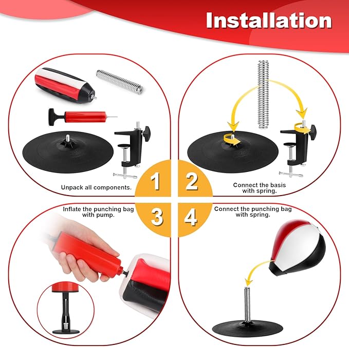 Desktop Punching Bag, Super Strong Suction Boxing Bag Speed Balls, Stress Buster with Suction Cup for Office Table and Counters, Fun Gift for Boss or Coworker