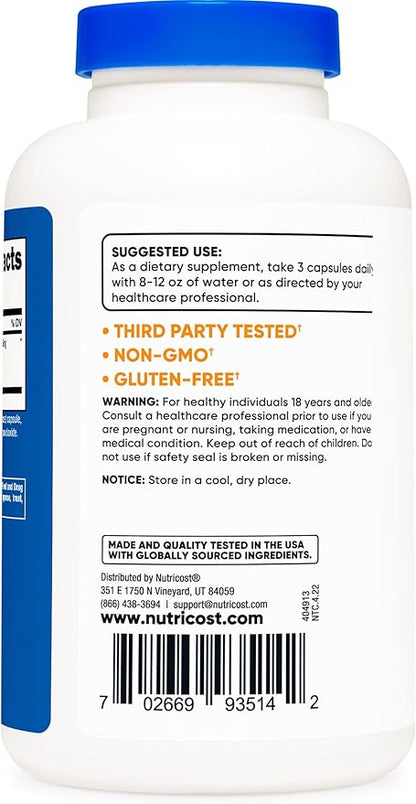 Nutricost Dandelion Root 525mg, 180 Capsules (2 Bottles) - 1575mg Serving, Non-GMO, Gluten Free