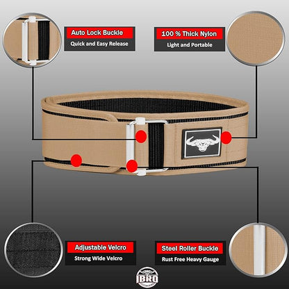 IBRO Quick Locking Premium Weight Lifting Belt - Powerlifting 4 Inch