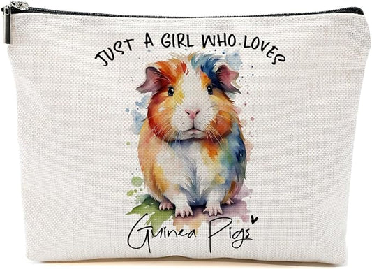 Guinea Pig Gifts for Women Makeup Bag, Guinea Pig Stuff Cosmetic Bag Travel Organizer Bags, Makeup Pouch, Christmas Birthday Animal Lovers Gifts for Women Girls Friends Daughter