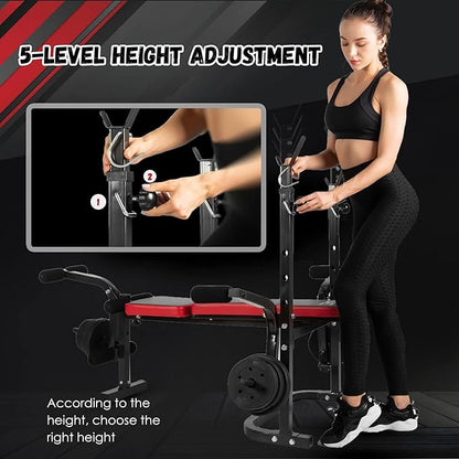 ISE Multi-Weight Bench Set with Squat Rack Training，800LBS