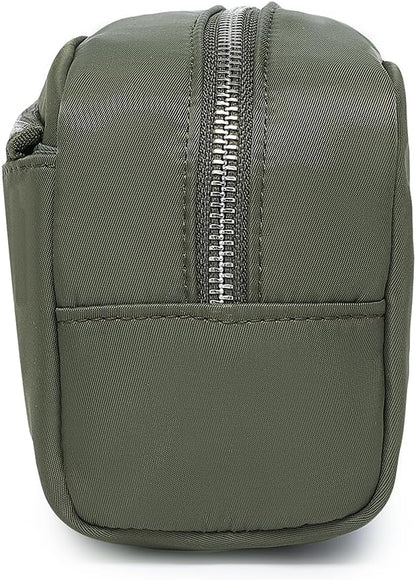 Nylon Female cosmetic bags Canvas toiletry bags Wash bags with large capacity Simple design (Nylon/Army Green)