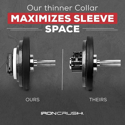 Iron Crush Olympic Barbell Clips - Adjustable &