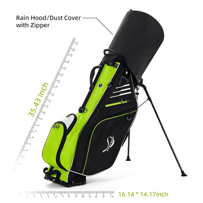 Golf Stand Bag 14 Way Top Dividers Full-Length with Stand, 8 Pockets, Cooler Pouch, Waterproof Golf Bag for Men, Dual Strap, Rain Hood