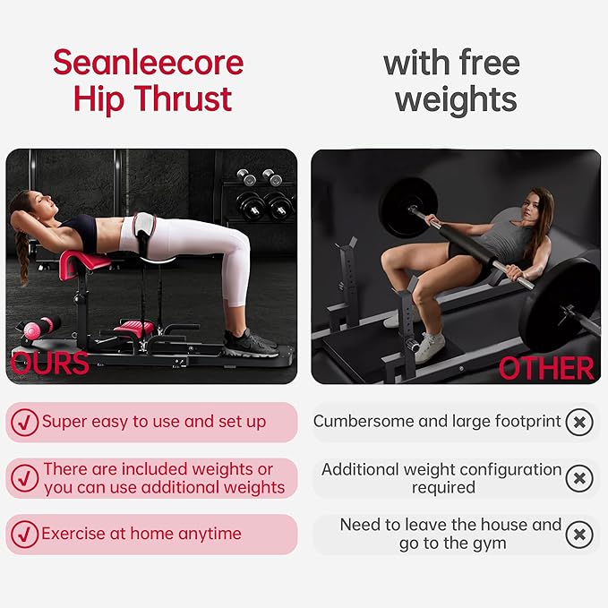 Hip Thrust & Squat Machine for Home – Multi-Function Glute Builder, Leg & Core Strengthening Equipment – Adjustable Sissy Squat, Hip Thrusts, Squat Assist Machine for Home Gym
