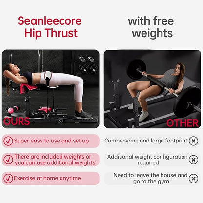 Hip Thrust & Squat Machine for Home – Multi-Function Glute Builder, Leg & Core Strengthening Equipment – Adjustable Sissy Squat, Hip Thrusts, Squat Assist Machine for Home Gym
