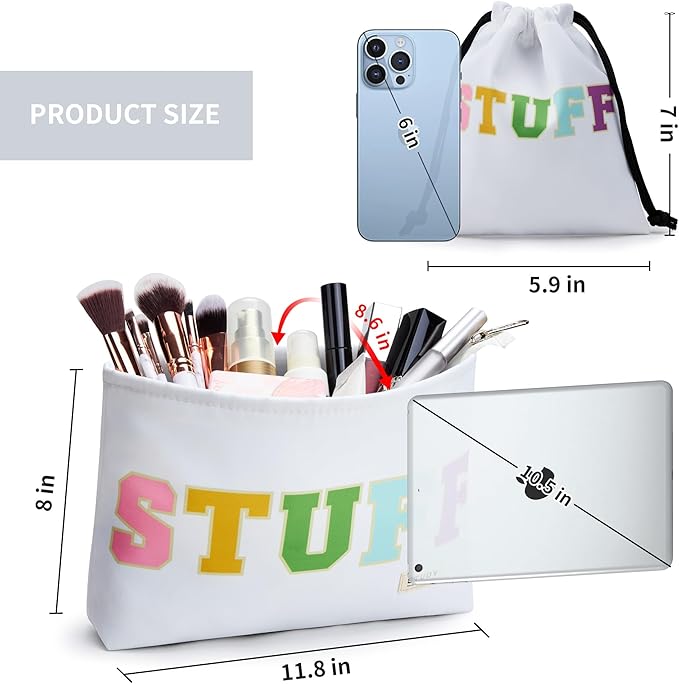 WLLWOO WLLWOO 2pcs Travel Make Up Bags-Cosmetic Bag Nylon Waterproof Large Wide Zipper Coin Purse Travel Toiletry Small Makeup Pouch For Women