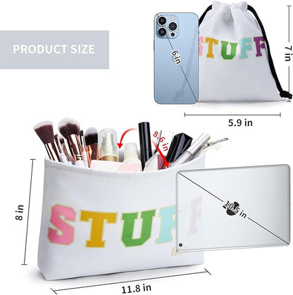 WLLWOO WLLWOO 2pcs Travel Make Up Bags-Cosmetic Bag Nylon Waterproof Large Wide Zipper Coin Purse Travel Toiletry Small Makeup Pouch For Women