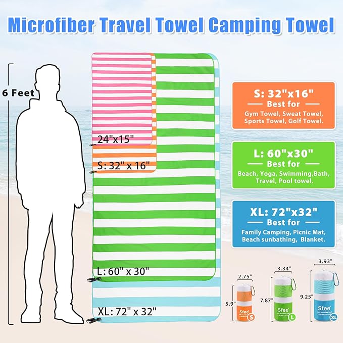 Sfee 2 in 1 Microfiber Oversized Beach Towel