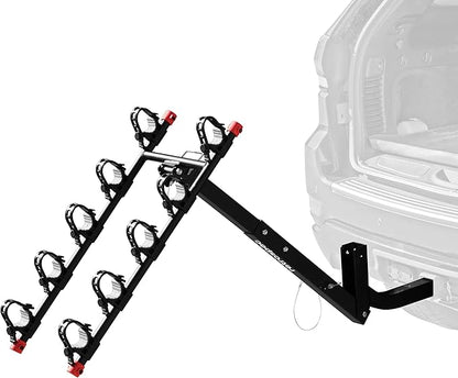 Retrospec Lenox 2-5 - Bike Hitch Rack for Cars, Trucks, SUVs with 2” Hitch | Foldable Steel Frame with Anti-Rattle Adapter, Tie Down Cradles and Straps - Fits Most Frames