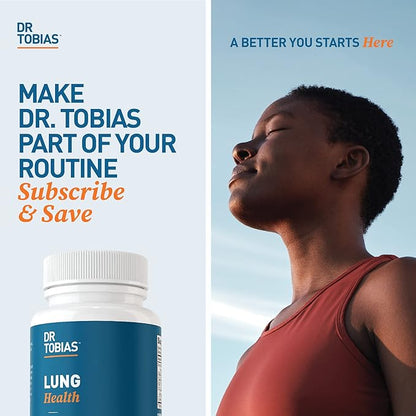 Dr. Tobias Lung Health, Lung Support Supplement with Vitamin C, Butterbur, Quercetin & Bromelain, Lung Cleanse & Detox Formula for Bronchial & Respiratory System, Non-GMO, 120 Capsules