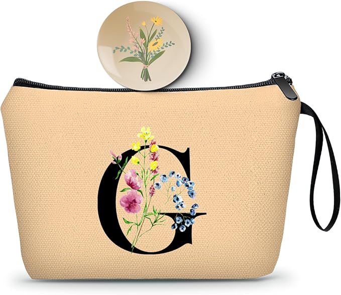 SEAMOON Maid of Honor Friendship Birthday Gifts for Women Her Aunt Sister Bridesmaid Coworkers Bride Personalized Makeup Cosmetic bag with Mirror Mothers Day Christmas Graduation G